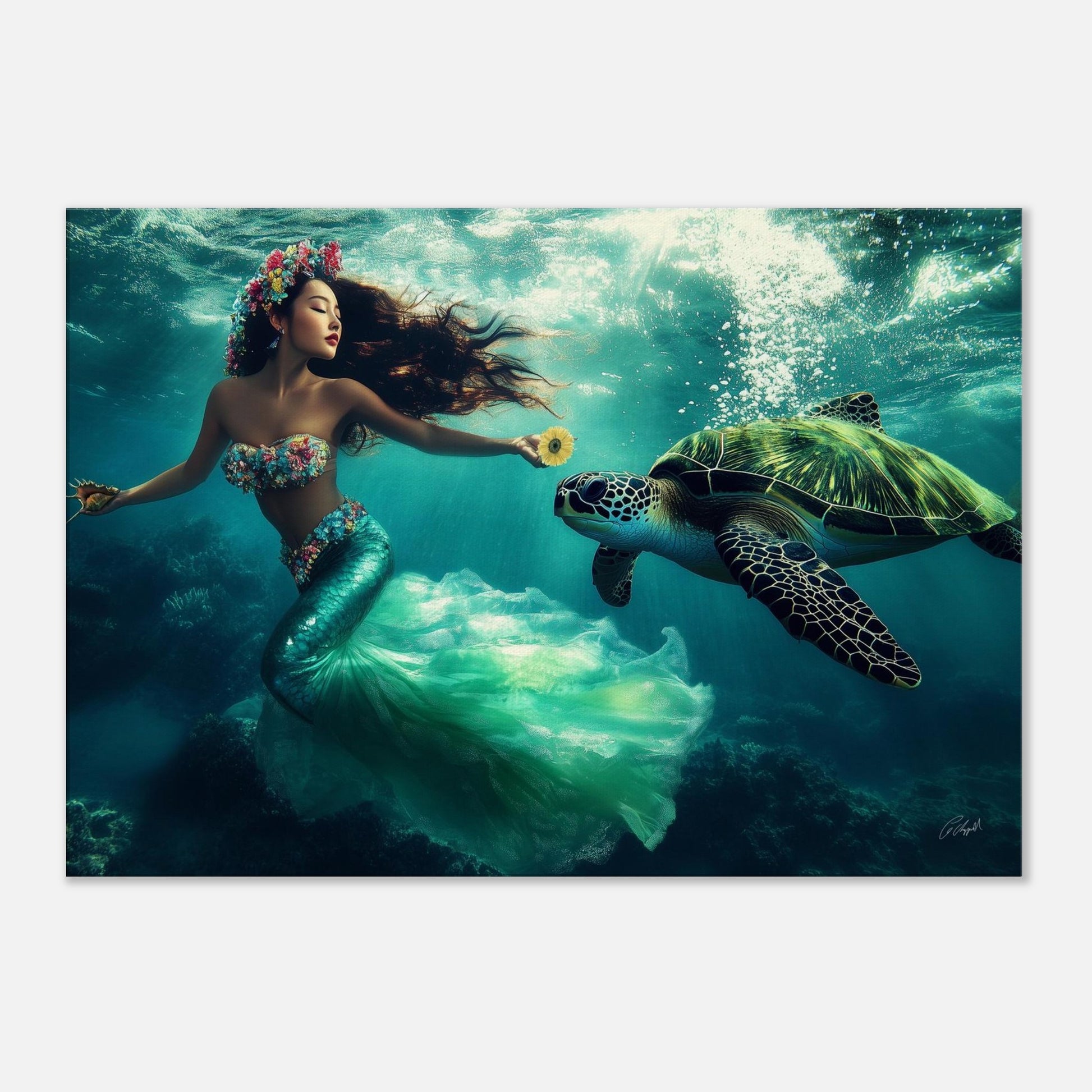Mermaid: Hawaii beach landscape, beach scene Hawaii, tropical wall decor